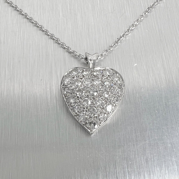 14KW Diamond Pave Heart Necklace 001-165-00136 PL Houston