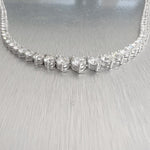 14k White Gold Round Diamond Graduated Tennis Necklace 10.71ctw G VS2-SI1 17"