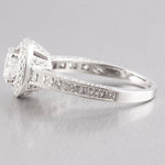 Modern Estate 18k White Gold Diamond Halo Engagement Ring 2.77ctw Size 7.25