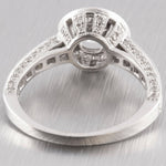 Modern Estate 18k White Gold Diamond Halo Engagement Ring 2.77ctw Size 7.25