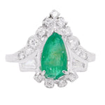 Platinum Trilliant Cut 1.50ct Emerald & Diamond Ring 0.50ctw G VS2 size 8