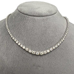 18k White Gold Round Diamond Graduated Tennis Necklace 10.37ctw G SI1 16"