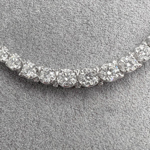 18k White Gold Round Diamond Graduated Tennis Necklace 10.37ctw G SI1 16"