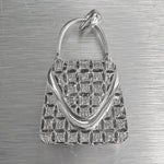 18k White Gold Diamond Purse Pocket Book Pendant 0.20ctw 3.9g