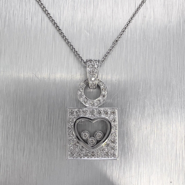 Diamond Pave Heart Necklace 0.21ct 14KW