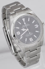 MINT Rolex Explorer I Black 39mm Stainless Steel Oyster Watch 214270 BOX PAPERS