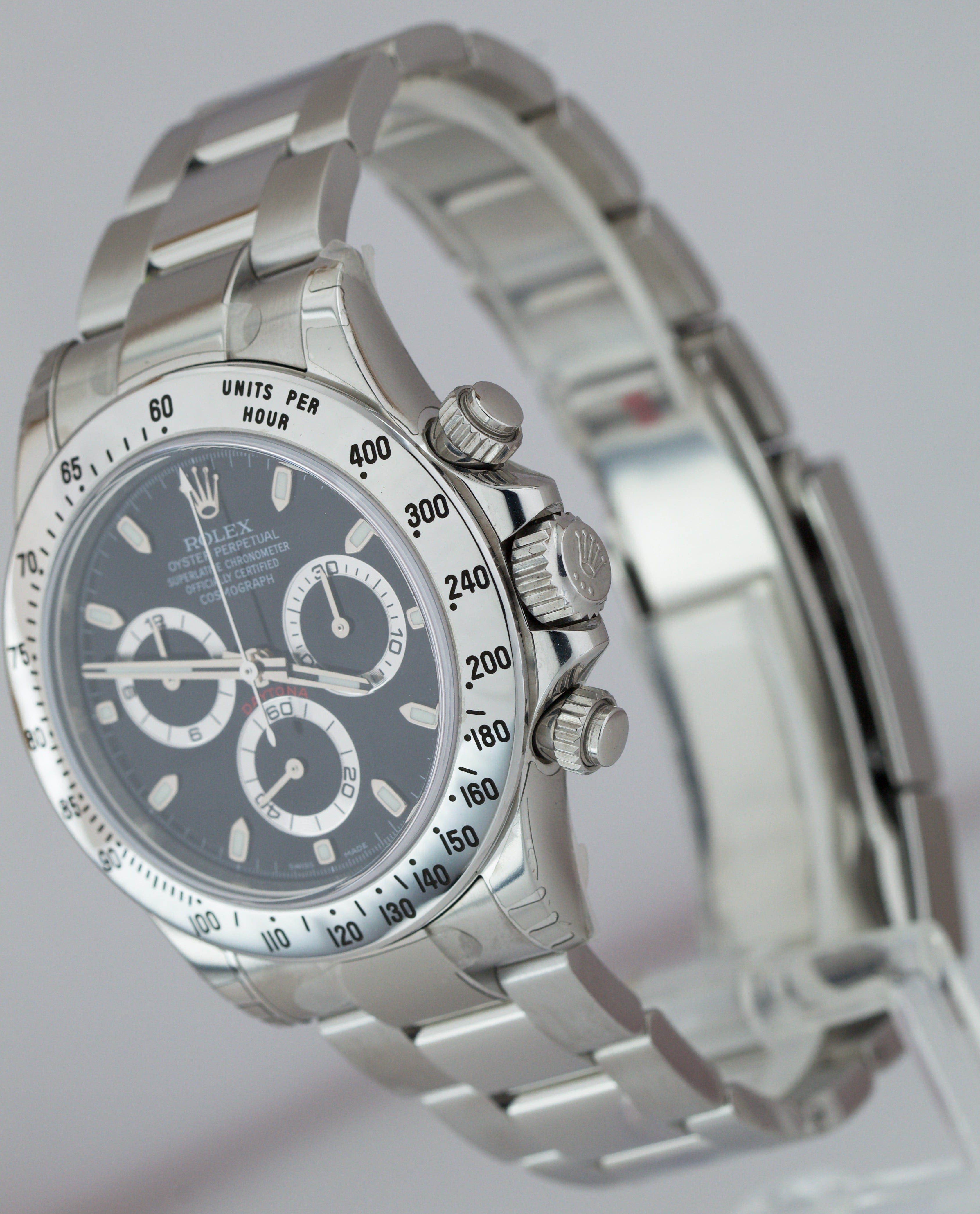 2012 NOS BRAND NEW STICKERS Rolex Daytona Black 116520 REHAUT FAT BUCKLE Watch