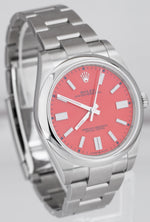 BRAND NEW 2021 Rolex Oyster Perpetual 41mm CORAL RED Oyster Watch 124300