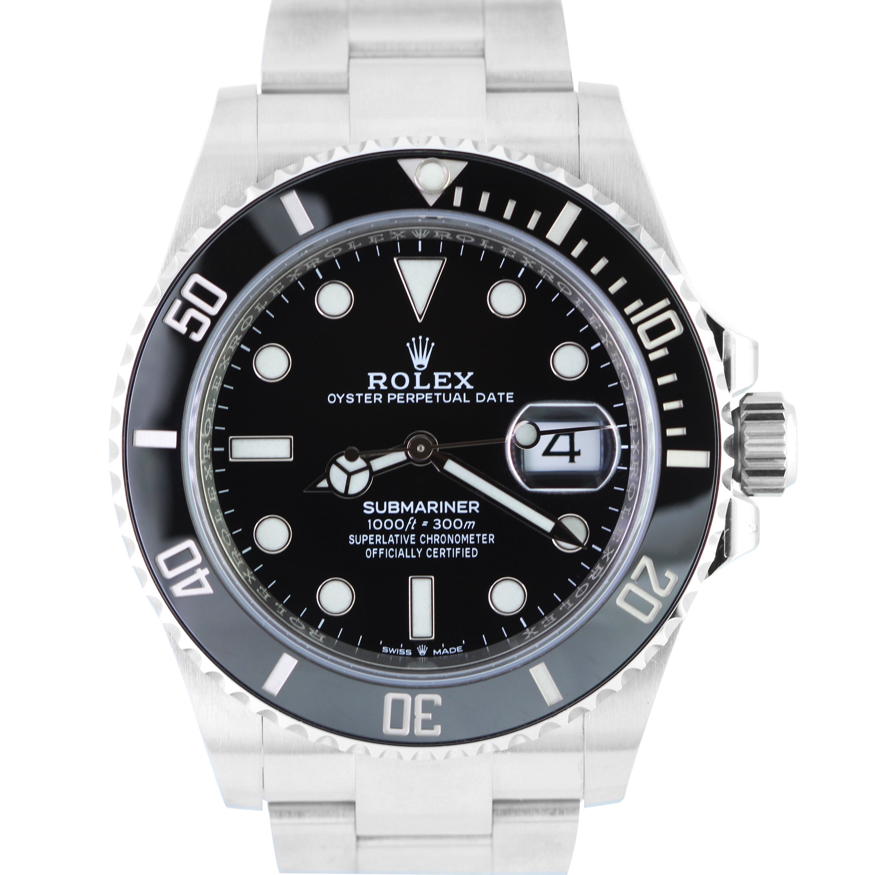 UNPOLISHED Rolex Submariner 41mm Date Black Ceramic Watch Stainless Steel 126610