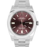 MINT Rolex Oyster Perpetual Red Grape 36mm Stainless 116000 Watch