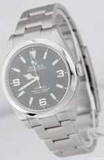 MINT OPEN CARD Rolex Explorer I Black 39mm Stainless Steel MK1 Watch 214270 B+P