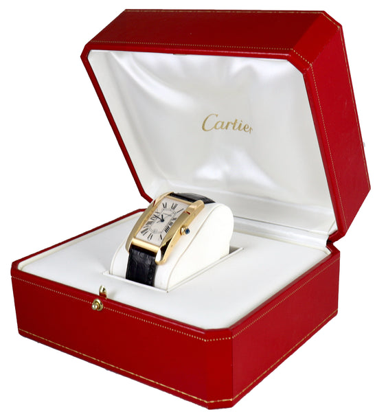 Cartier Tank Americaine 45x26mm 1740 18K Rose Gold Men's Watch