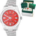 BRAND NEW MAY 2021 Rolex Oyster Perpetual 41mm CORAL RED Oyster Watch 124300