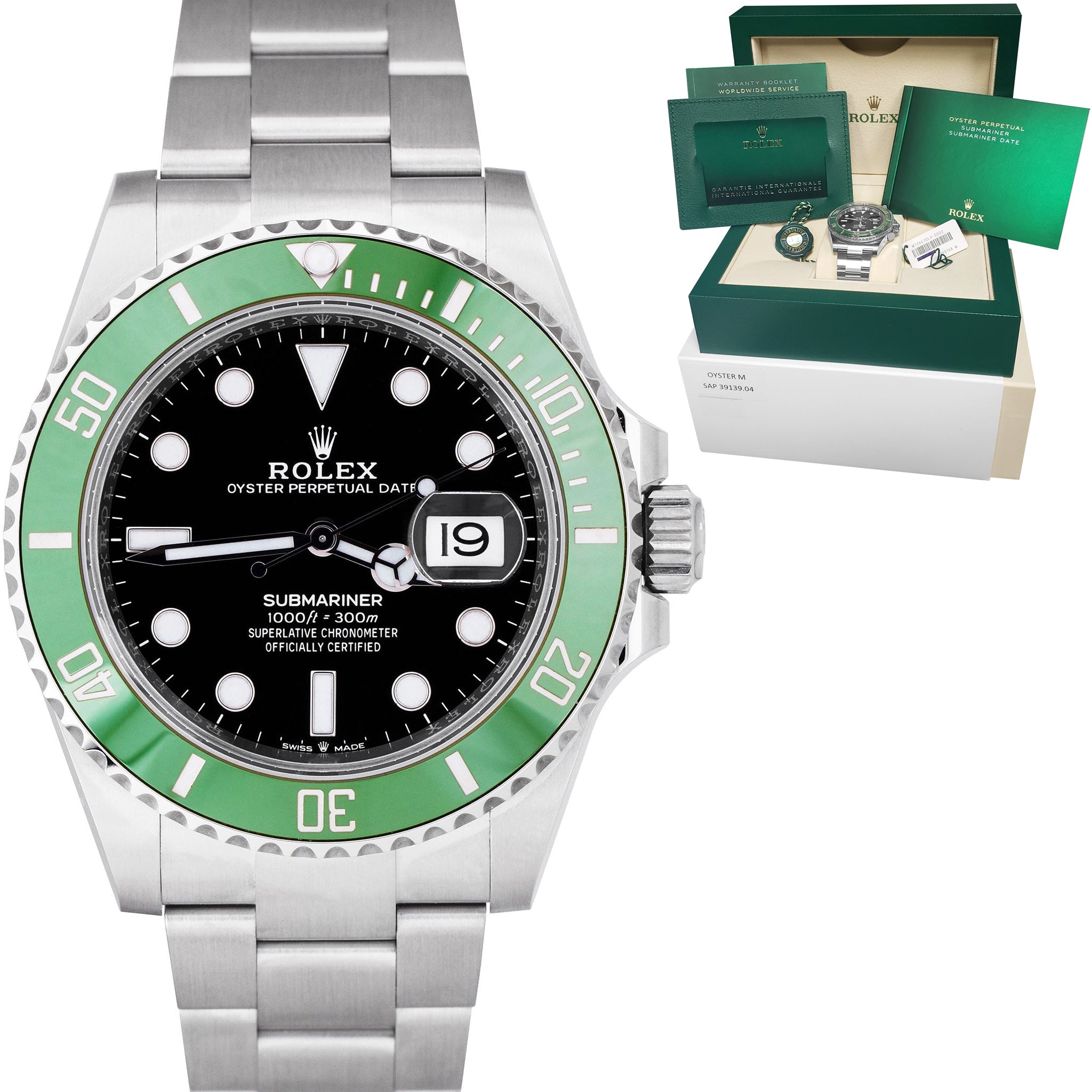 NEW MARCH 2021 Rolex Submariner 41mm Date GREEN KERMIT Ceramic Watch 1