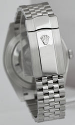 Rolex DateJust 41mm Stainless Steel White Gold Fluted BLACK JUBILEE Watch 126334
