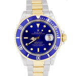 Rolex Submariner Date 18K Two-Tone Gold Stainless Steel 40mm Blue Watch 16613