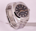 MINT 2014 Rolex Milgauss Black Dial Orange 116400 40mm Stainless Steel Oyster