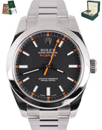 MINT 2014 Rolex Milgauss Black Dial Orange 116400 40mm Stainless Steel Oyster