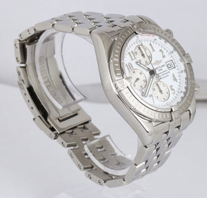 Breitling Chronomat Evolution A13356 White Stainless Steel 44mm Chrono Watch