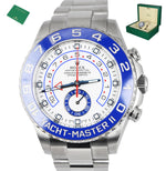 MINT 2017 Rolex Yacht-Master II 44mm White Stainless Blue Ceramic 116680 Watch