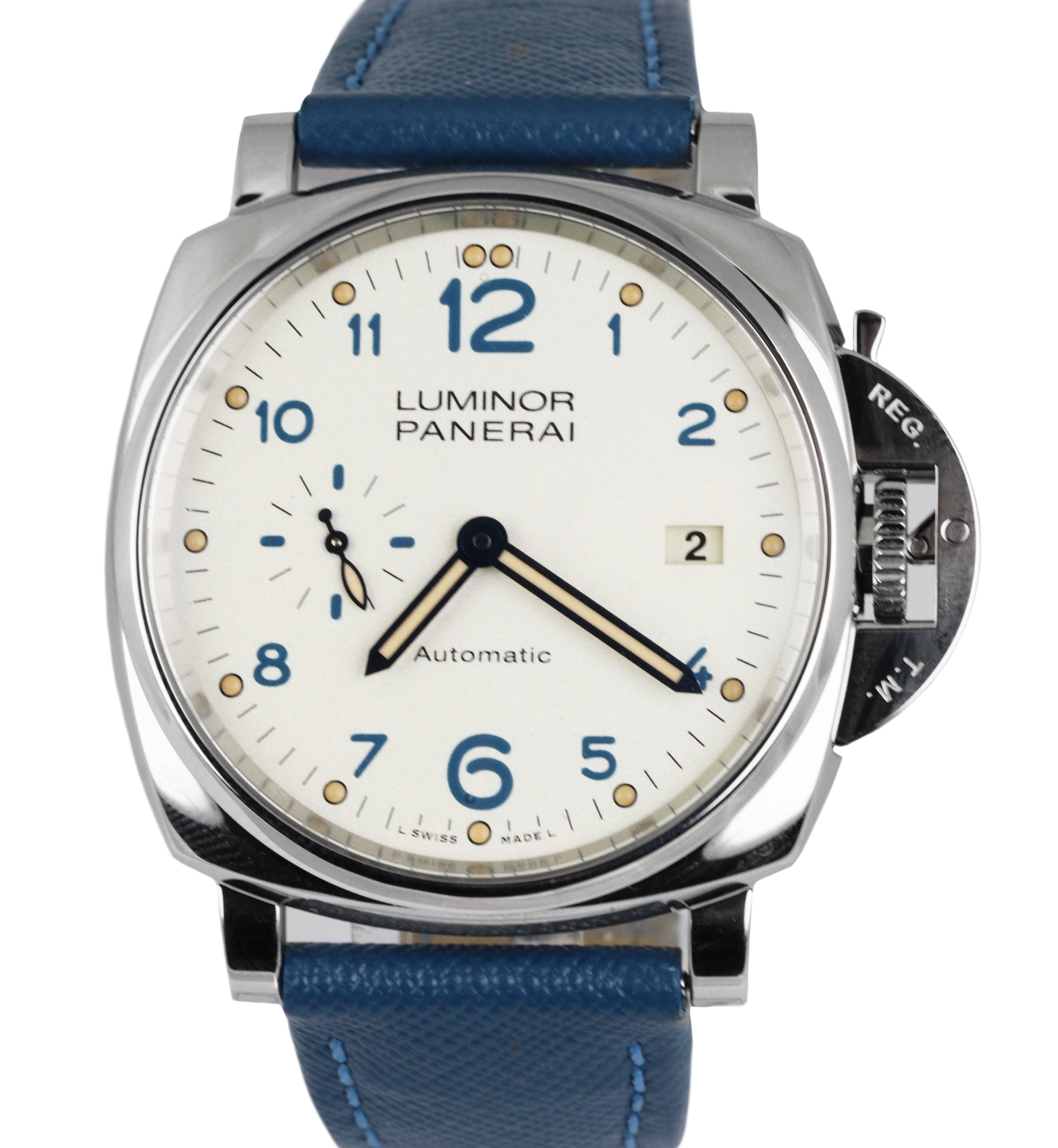 2018 MINT Panerai Luminor Due PAM00906 Stainless Blue 42mm Auto Watch