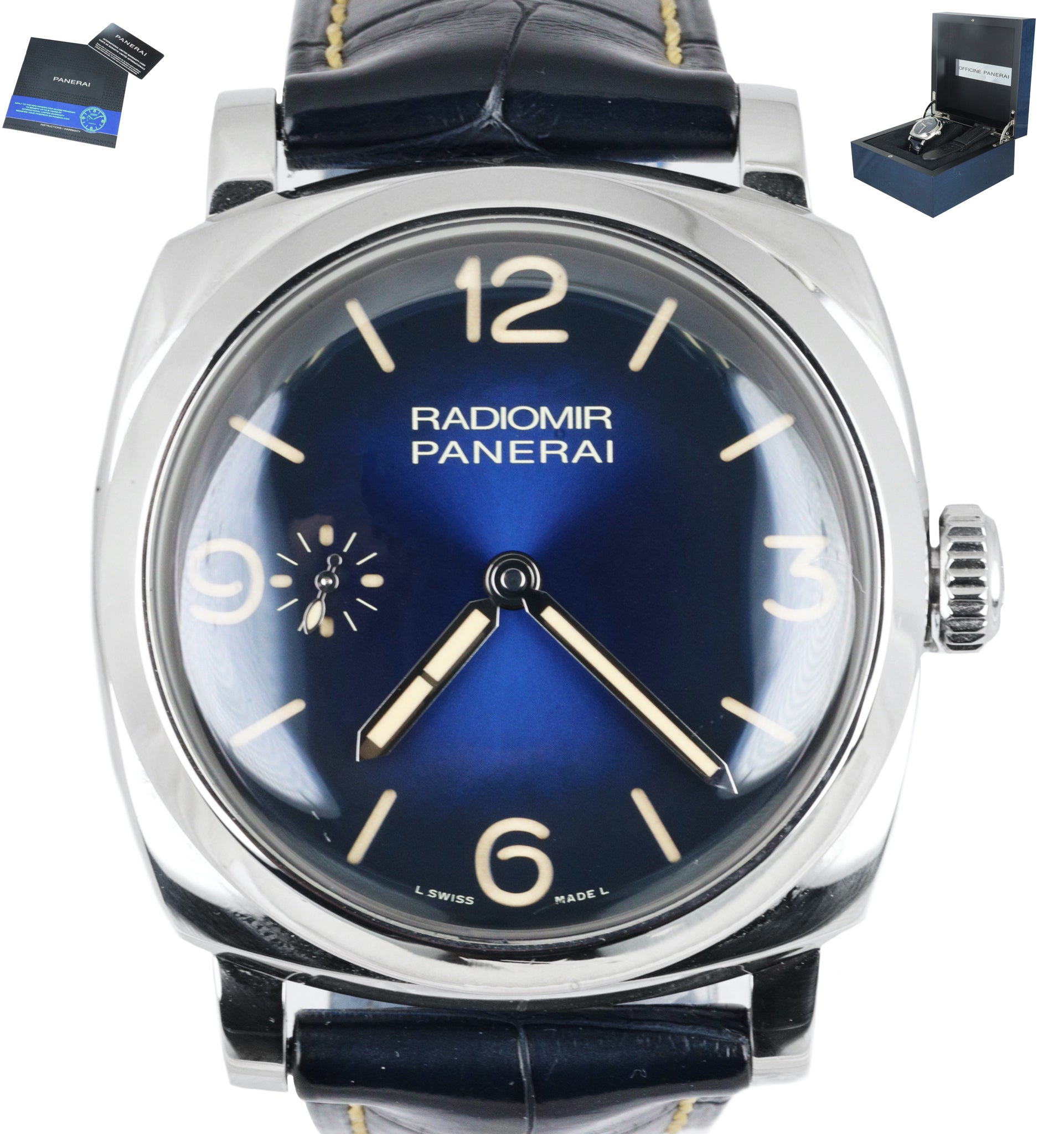 MINT 2018 Panerai Radiomir Blue Stainless Steel 47mm PAM00932 Manual W