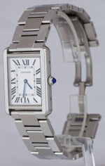 Cartier Tank Solo Large Stainless Steel Roman Quartz Date 3169 / W5200014 Watch
