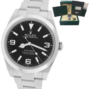 2016 Rolex Explorer I Black 39mm MARK 2 MK2 3-6-9 LUME DIAL 214270 Steel Watch