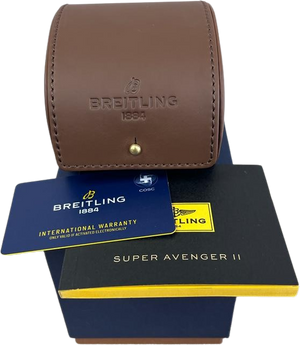 NEW Breitling Super Avenger II Chronograph 48mm Stainless Black A13371 Watch