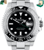MINT 2014 Rolex GMT-Master II Black Stainless Steel 40mm Ceramic 116710 LN Watch