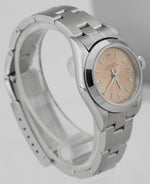 Rolex Oyster Perpetual 24mm Pink Arabic Oyster NO-HOLES CASE Watch 76080 B+P