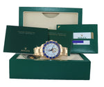 2016 PAPERS BLUE HANDS Rolex Yacht-Master 2 Yellow Gold 116688 44mm Watch Box
