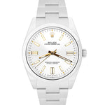 BRAND NEW FEB. 2021 Rolex Oyster Perpetual 41mm SILVER GOLD Oyster Watch 124300