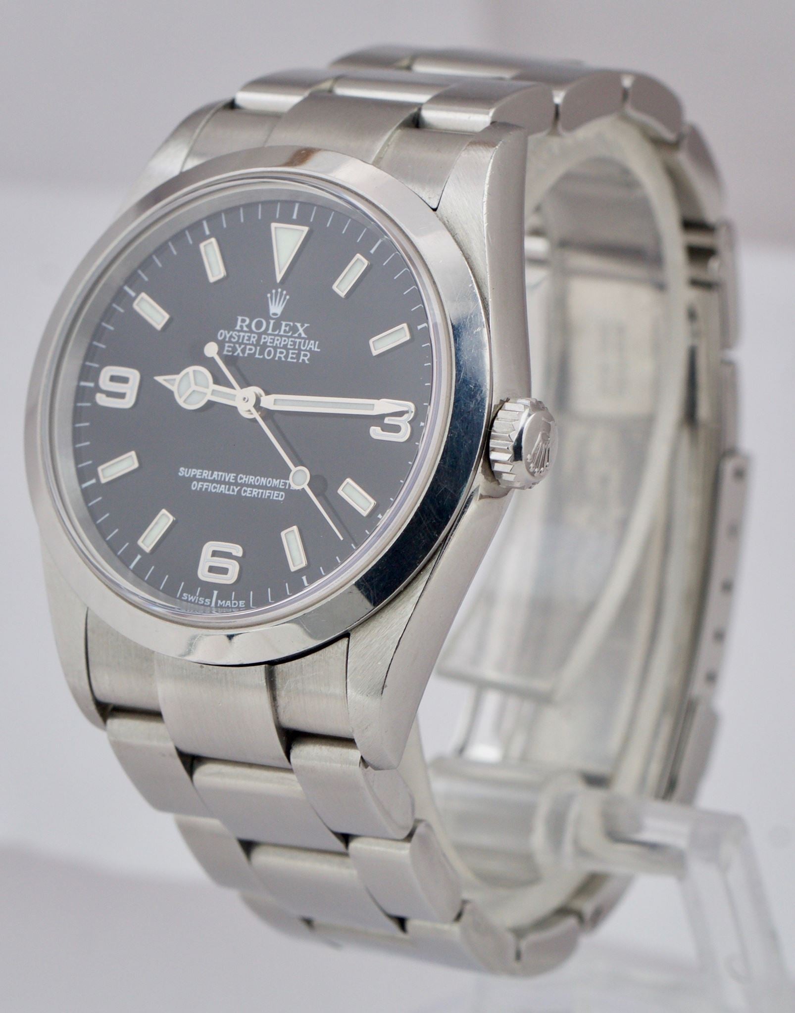 UNPOLISHED Rolex Explorer I Black Stainless Steel 114270 36mm Automatic Watch