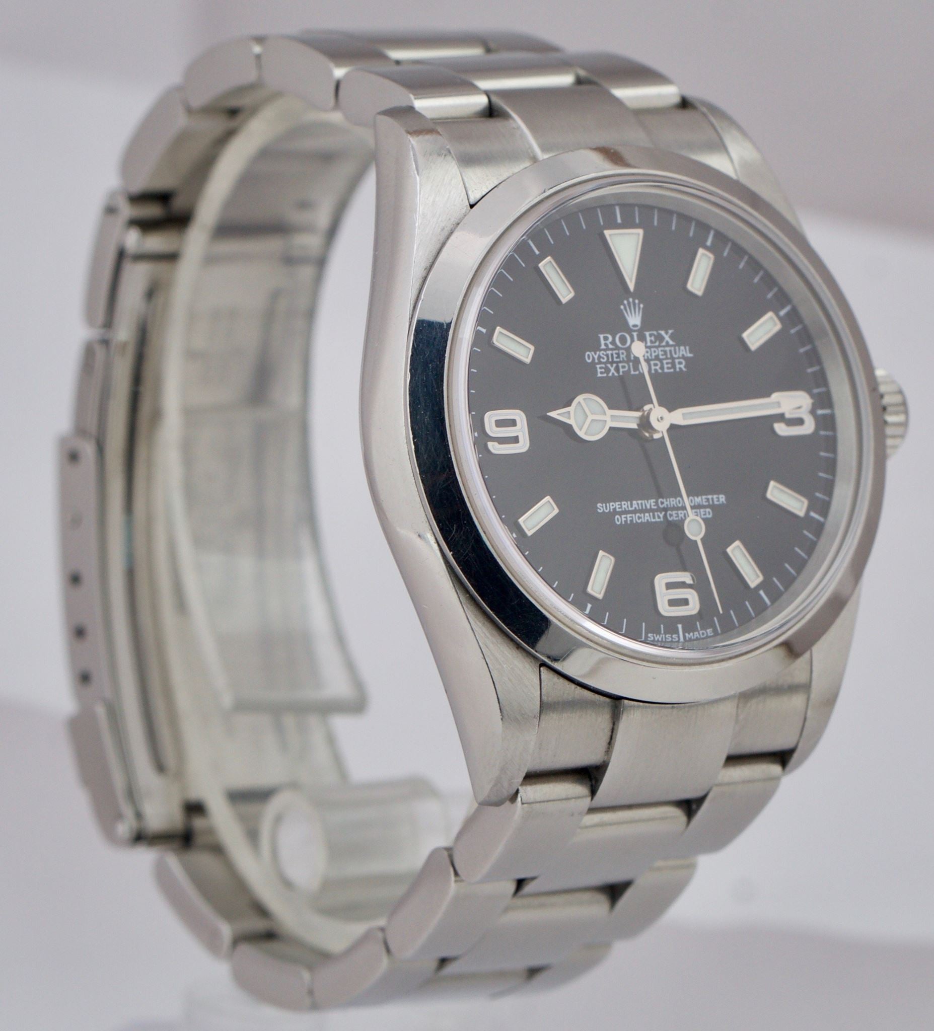 UNPOLISHED Rolex Explorer I Black Stainless Steel 114270 36mm Automatic Watch