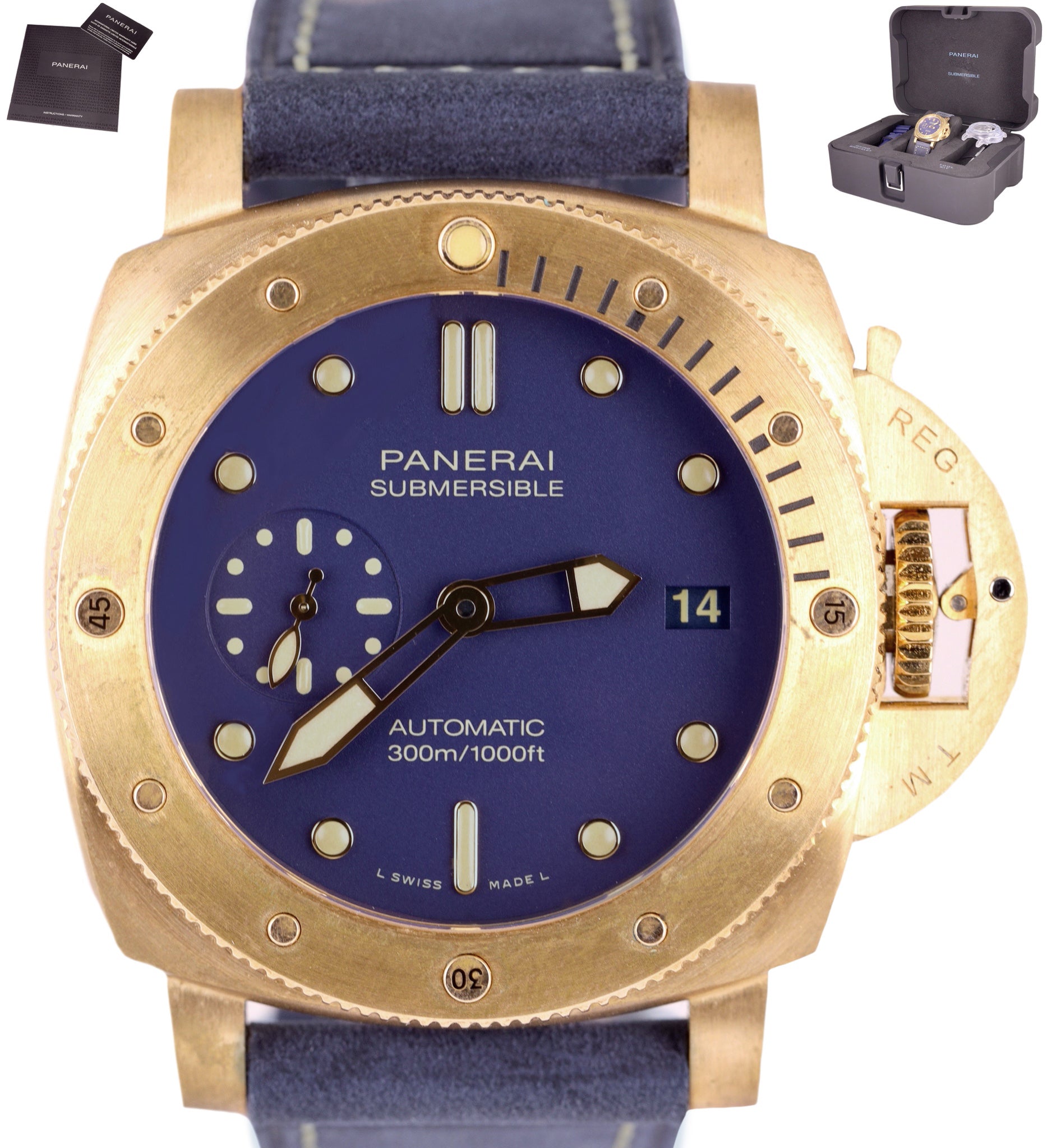 2021 Panerai Submersible Bronzo Blu Abisso 42mm Bronze Blue PAM01074 P