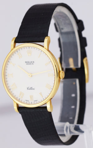 Rolex Geneve Cellini Classic 32mm White Ivory Jubilee 18K Yellow Gold Watch 5112