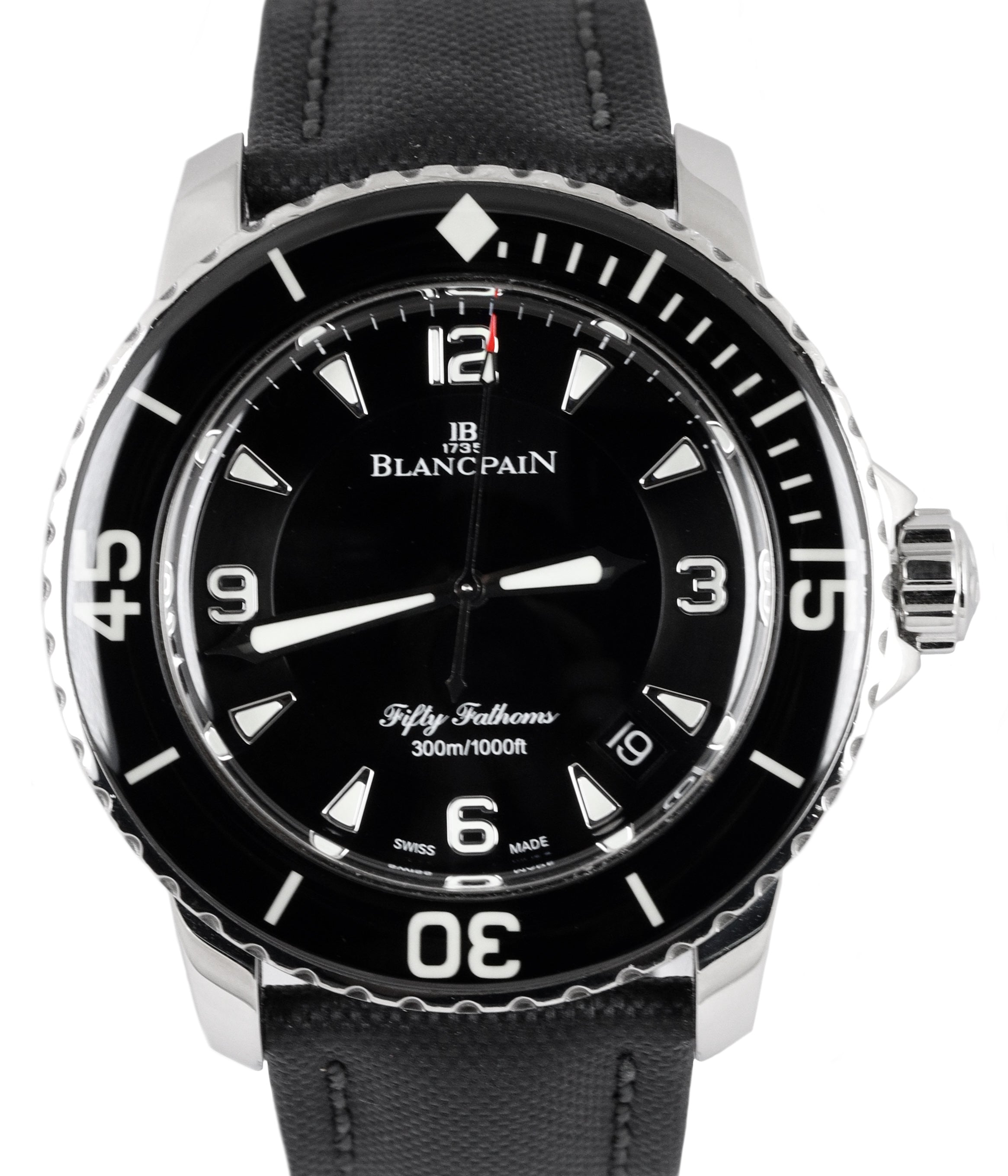 MINT Blancpain Fifty Fathoms Automatic 5015 Stainless Steel 45mm Black