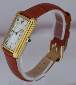 Vintage Cartier Tank Jumbo Stepped Case Gold Plated Manual 27x37mm 1543 Watch