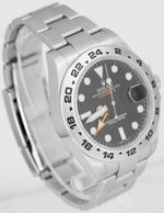 MINT Rolex Explorer II Black Orange Stainless GMT Date 42mm Watch 216570 B+P
