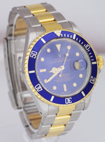 Rolex Submariner Date 18K Two-Tone Gold Stainless Steel 40mm Blue Watch 16613