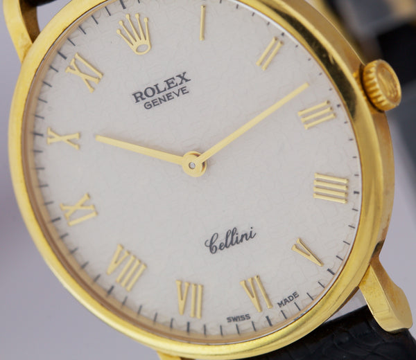 Rolex Geneve Cellini Classic 32mm White Ivory Jubilee 18K Yellow Gold