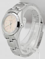 Rolex Oyster Perpetual 24mm Pink Arabic Oyster NO-HOLES CASE Watch 76080 B+P
