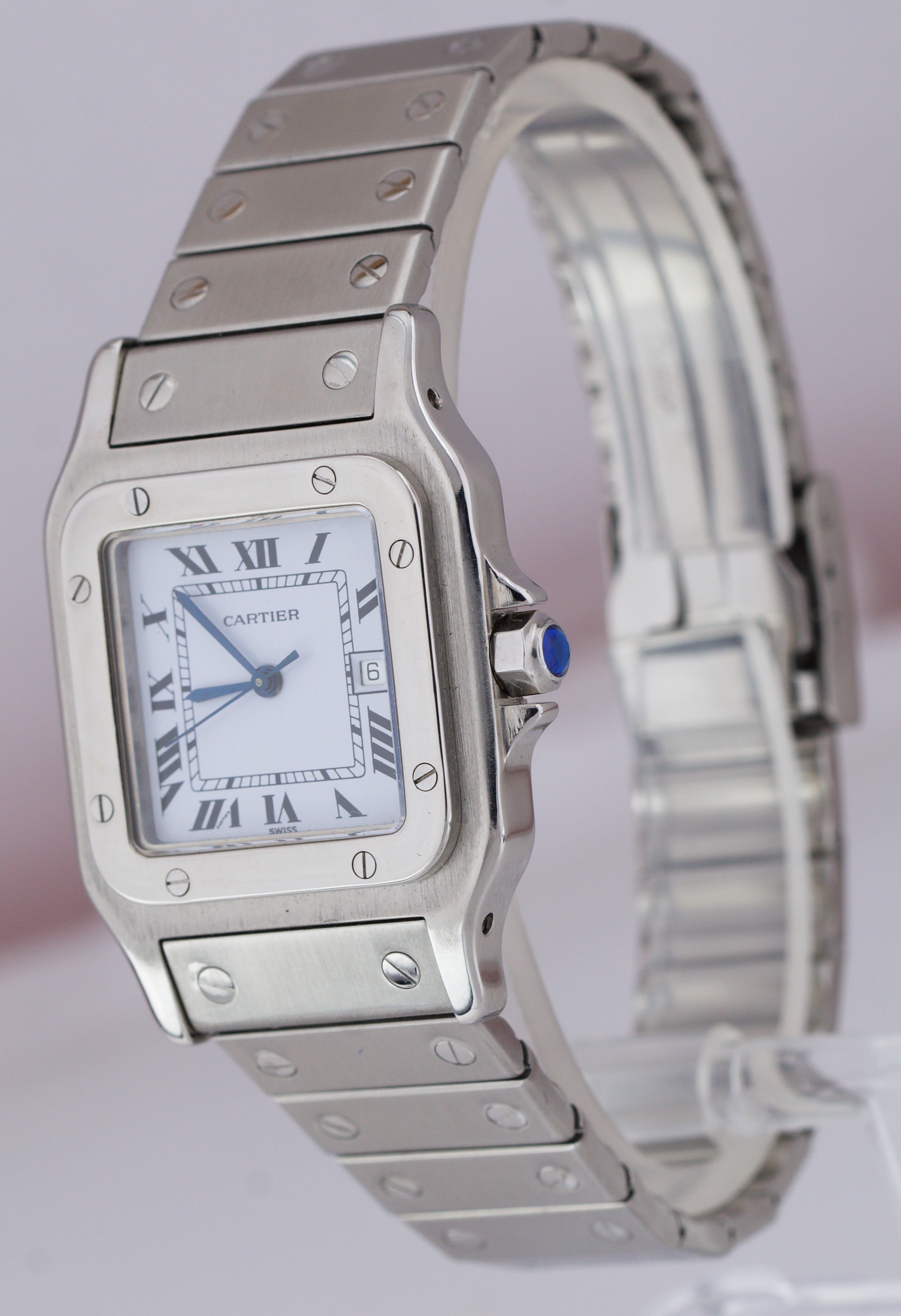 Cartier Santos Galbee 29mm Automatic Stainless Steel White Roman Watch