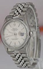 2001 Rolex DateJust 36mm NO HOLES Stainless Silver Stick Jubilee Watch 16220