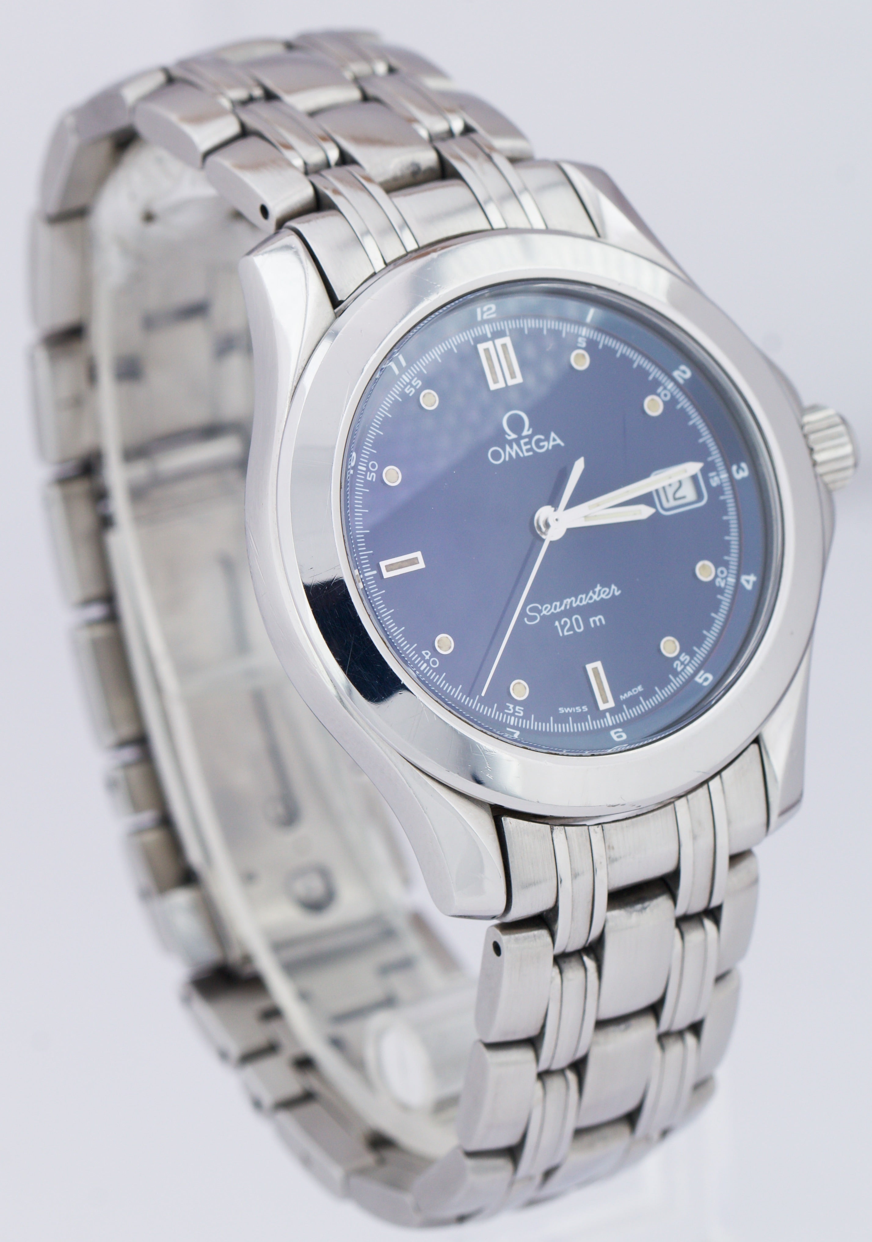 Omega Seamaster 120m BLUE DIAL Swiss Quartz Stainless Steel 36mm Watch