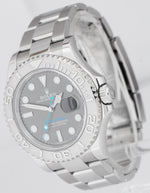 Rolex Yacht-Master PAPERS Rhodium Stainless Platinum Blue 40mm Watch 116622 B+P