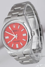 BRAND NEW 2021 Rolex Oyster Perpetual 41mm CORAL RED Oyster Watch 124300