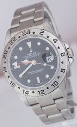 2007 Rolex Explorer II SEL NO-HOLES Stainless Black Date GMT 40mm Watch 16570