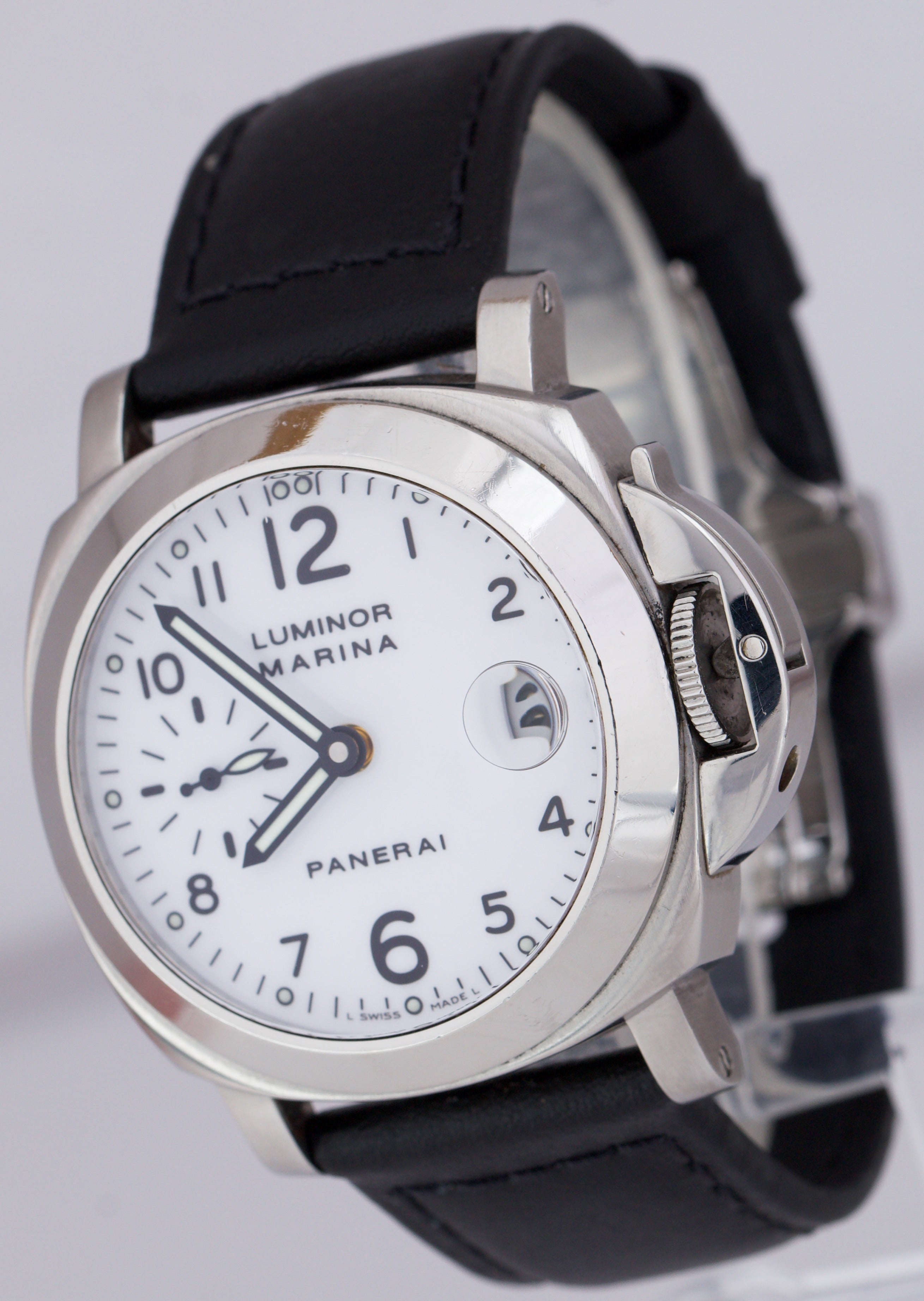 Panerai PAM 49 Luminor Marina Date 40mm White Stainless Steel Automati